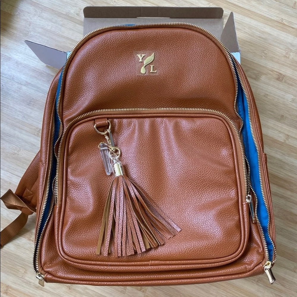 Young Living Leather Backpack Holds 140